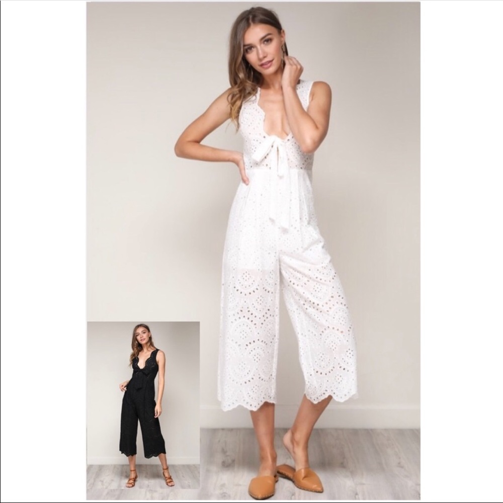 Black Blush Eyelet Jumpsuit